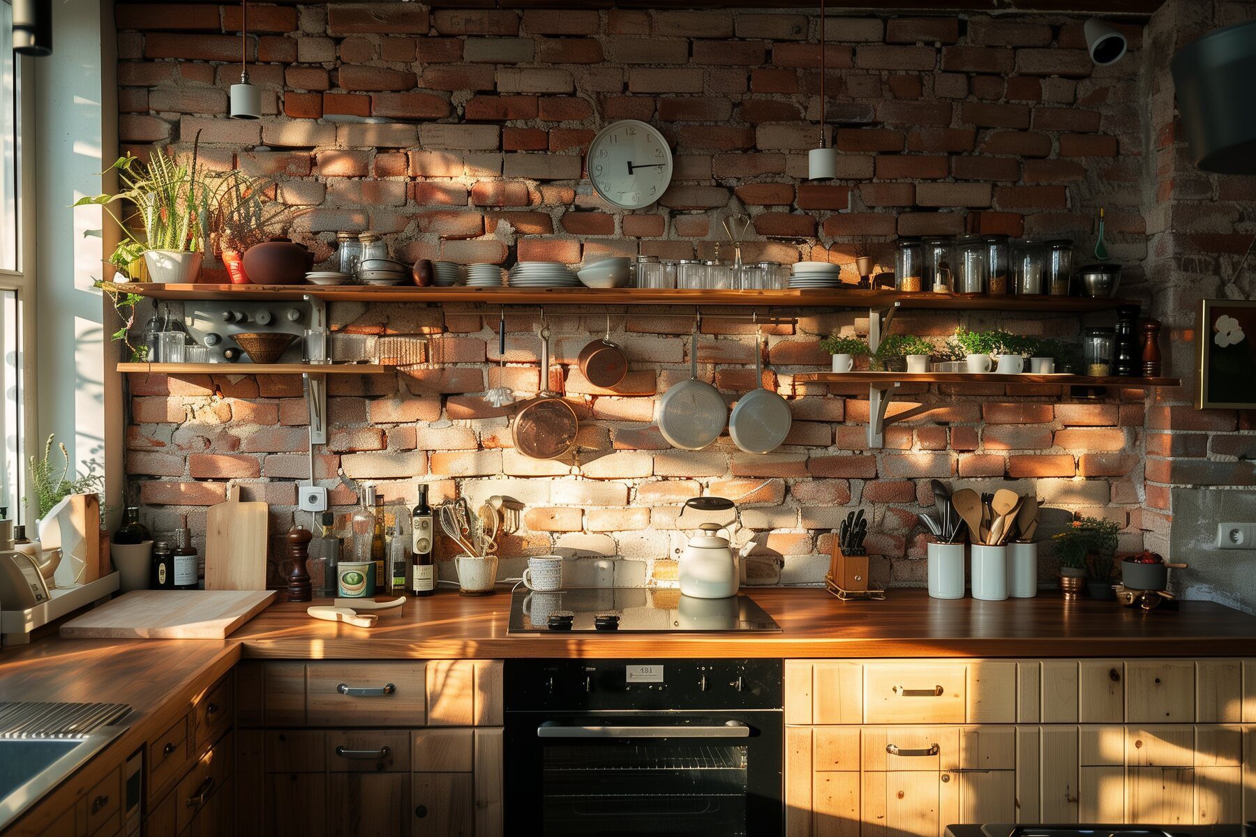 Do Kitchens Look Good with a Brick Backsplash? You Be the Judge