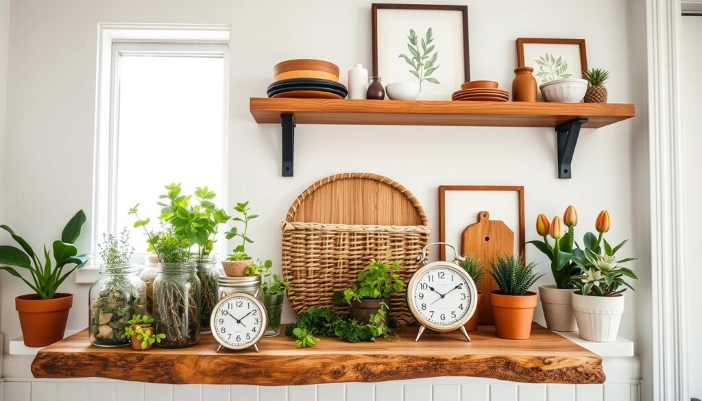 budget-friendly kitchen shelf decor